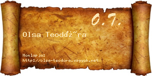 Olsa Teodóra névjegykártya